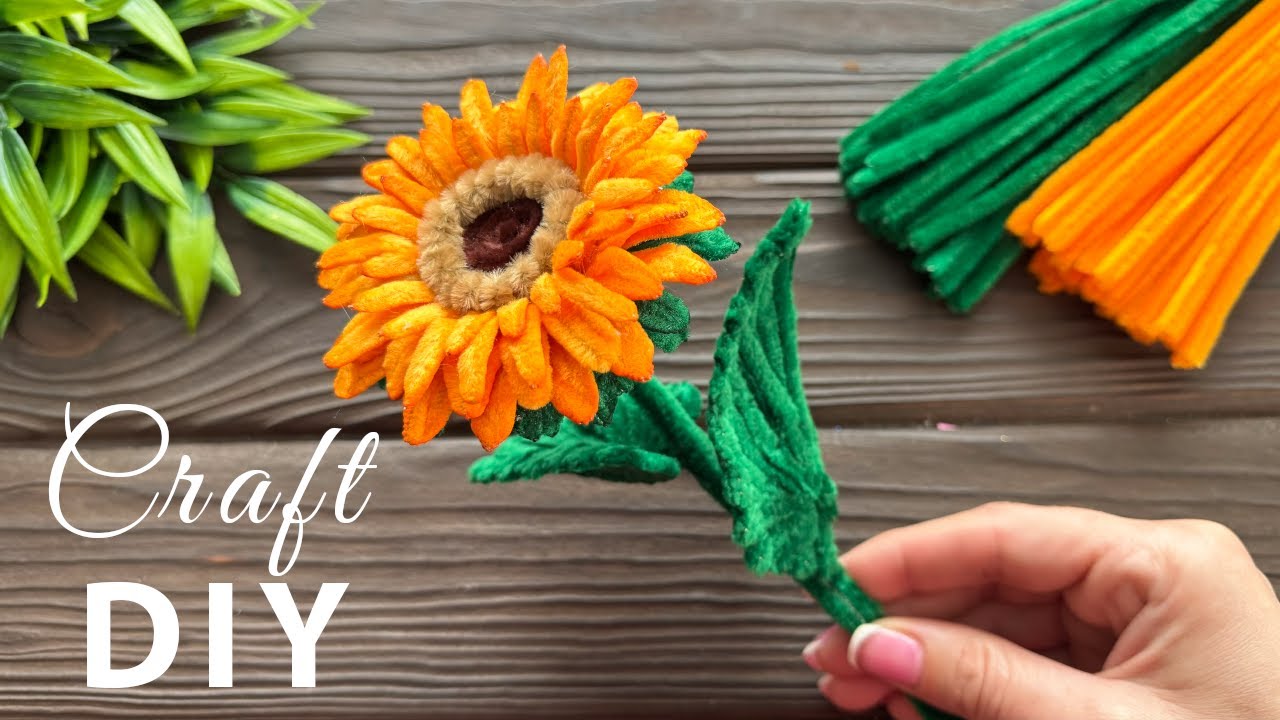 How to make Easy Sunflower from Chenille Stems DIY Pipe Cleaner Flowers