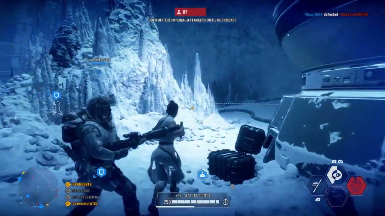 Star Wars Battlefront 2 Rey Gameplay on Hoth