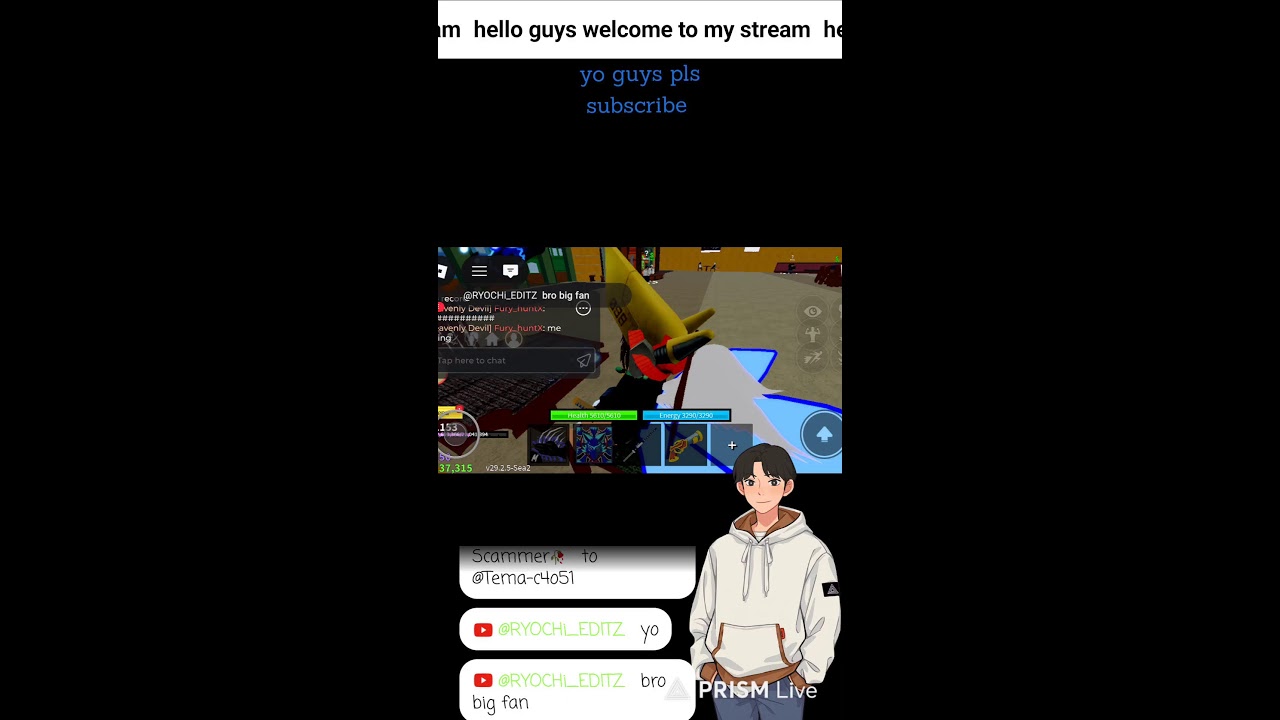 playing blox fruits with mys subs and also doing many things