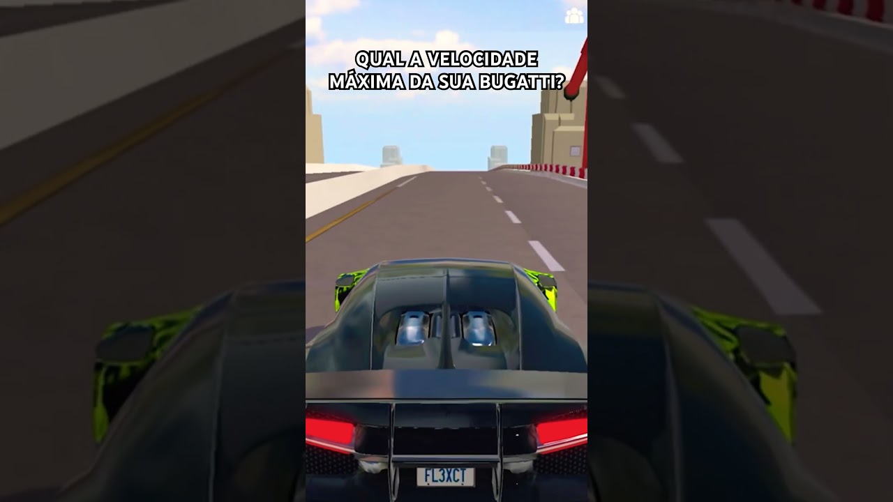 Qual a velocidade máxima da sua Bugatti flex city? 