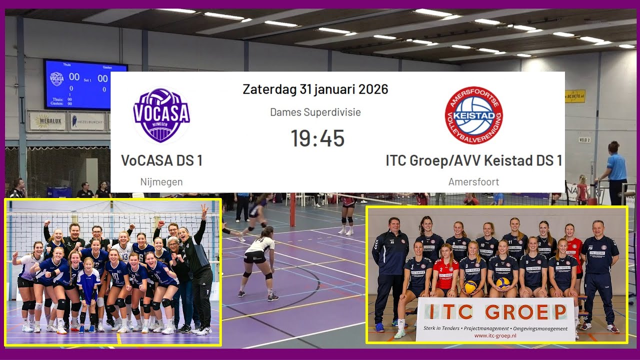 VoCASA D1 - AVV Keistad  D1 (31 jan 2026, 19.45u) Superdivisie Dames Volleybal