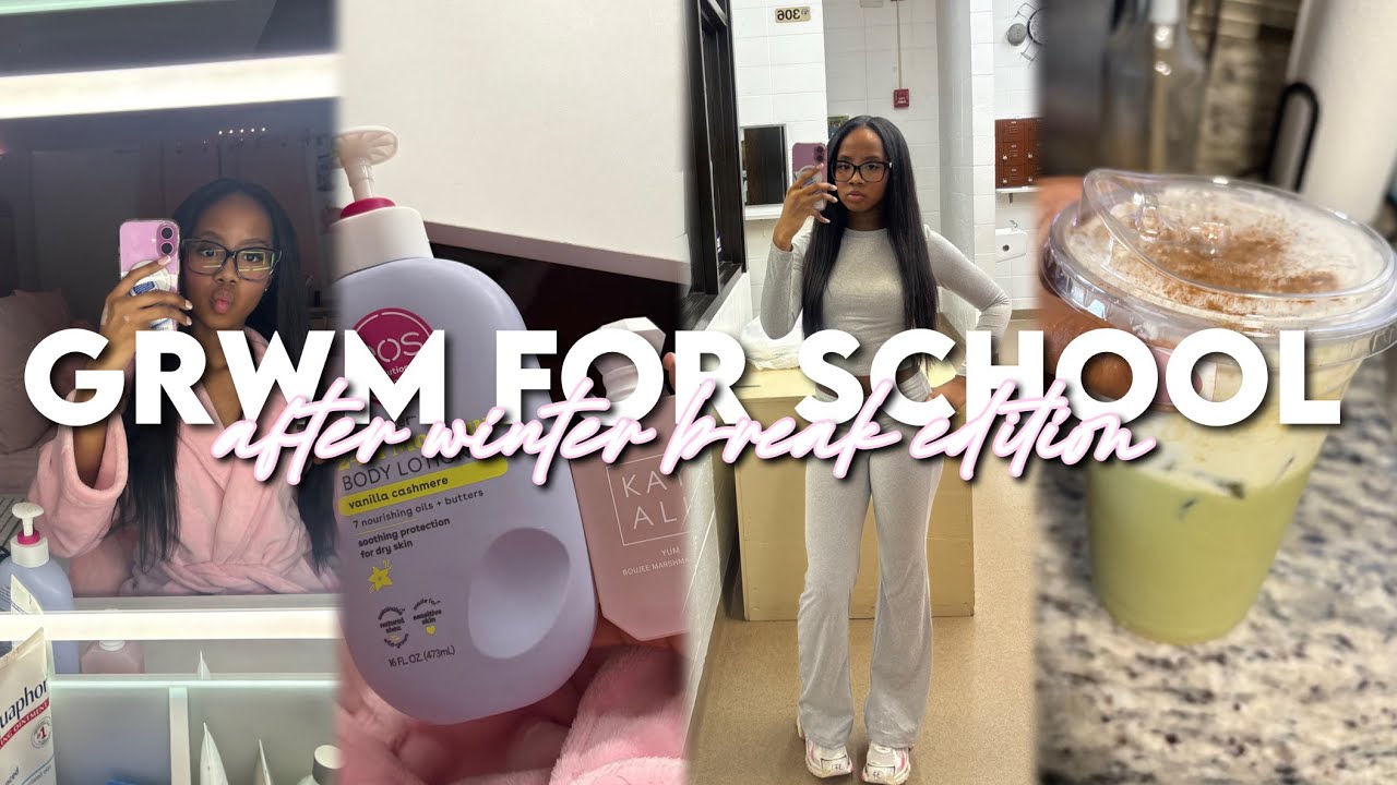 GRWM FOR SCHOOL *after winter break edition* | chit-chat, morning routine, ootd, makeup & more!