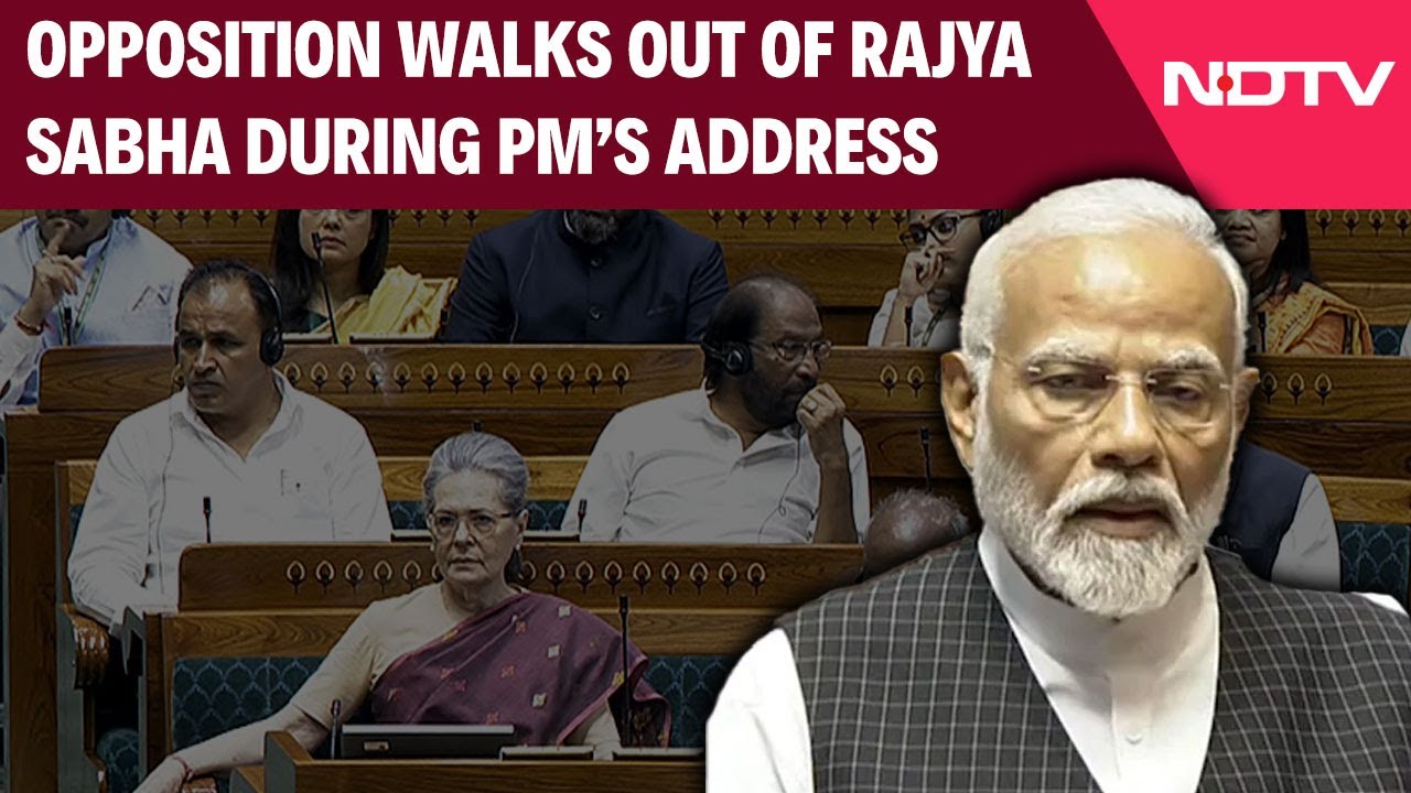 PM Modi Rajya Sabha Speech | Opposition's RS Walkout After PM's 