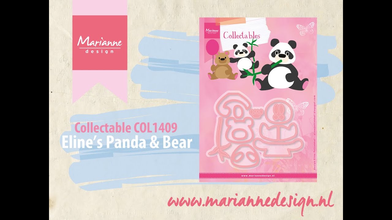 How to make Eline's Panda & Bear COL1409 | Eline's Animals by Marianne Design | Collectables