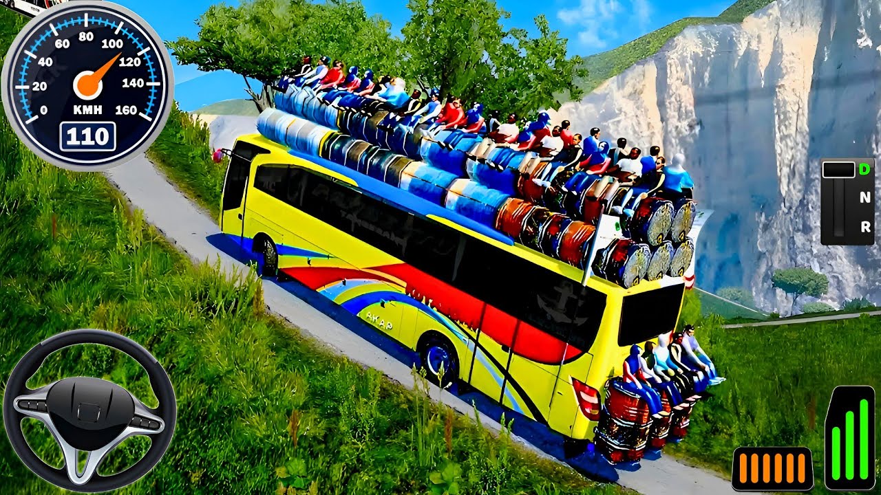 Real Uphill Indian Bus Simulator 3D - Offroad Coach Bus Driver Death Roads : Android Gameplay