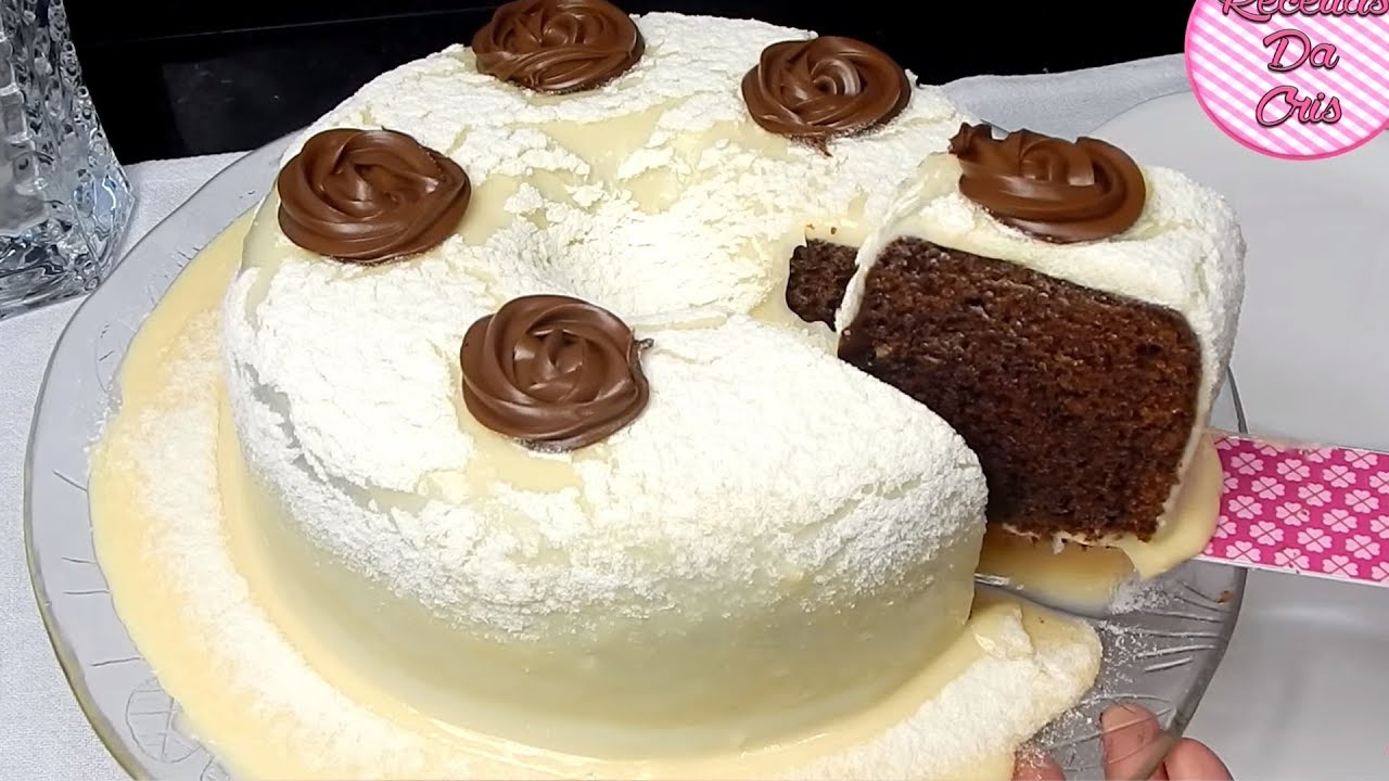 BOLO VULCÃO NINHO COM NUTELLA MASSA SABOR CHOCOLATE | RECEITAS DA CRIS