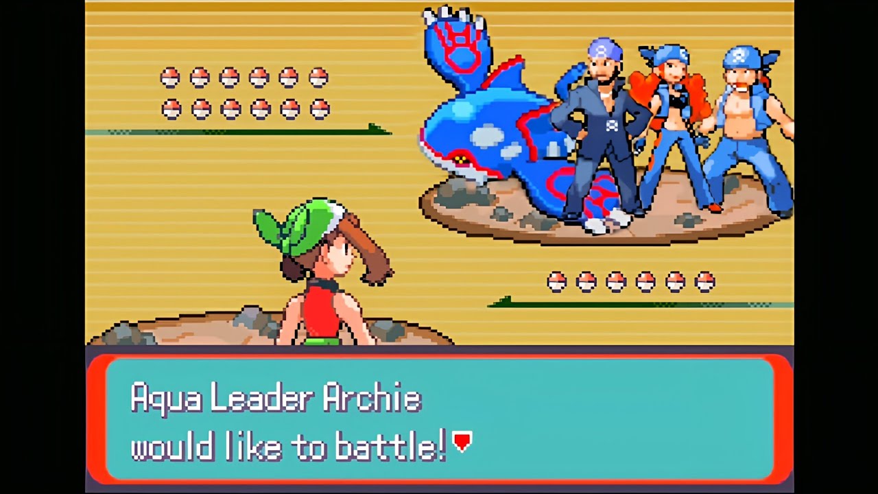 Pokemon Emerald Horizons - Aqua Boss Archie, Shelly/Matt @ SF Cavern, Totem Kyogre (12v6, Hard Mode)
