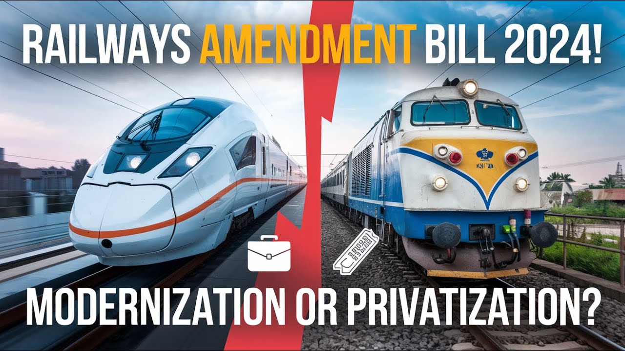 Railways Amendment Bill 2024: Modernization or Privatization? Explained in Detail!