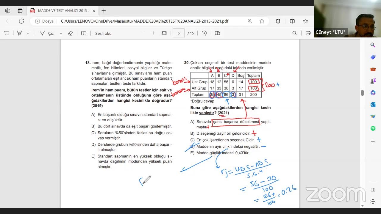 TEST VE MADDE ANALİZİ GENEL TEKRAR-3