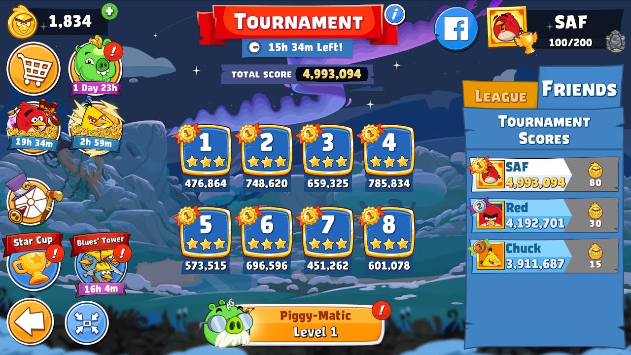 Angry Birds Friends. Турнир (14.01.2026). Все уровни 3 звезды. Проход от Сергея Фетисова.