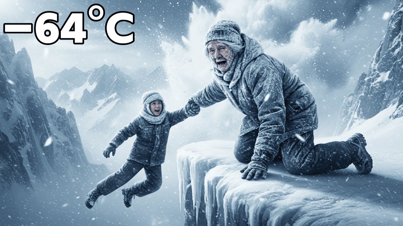 At -64°C, He Slipped Toward the Abyss… She Grabbed Him in the Last Second