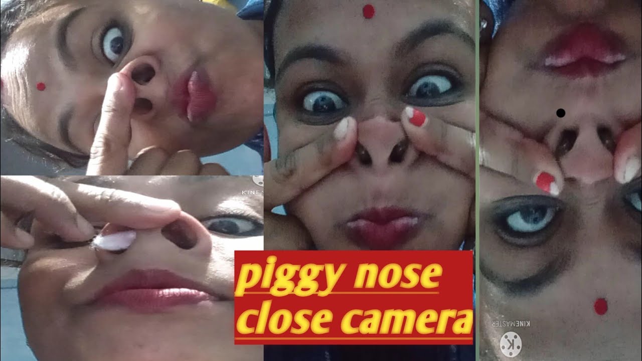 piggy nose massage||close camera||piggy nose challenge||funny video||Rini's simple lifestyle