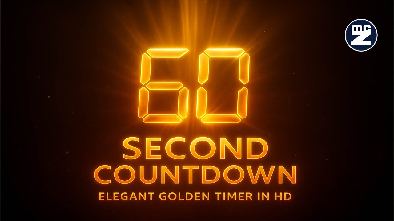 60 Second Countdown – The Ultimate Golden Timer Experience in 4K HD