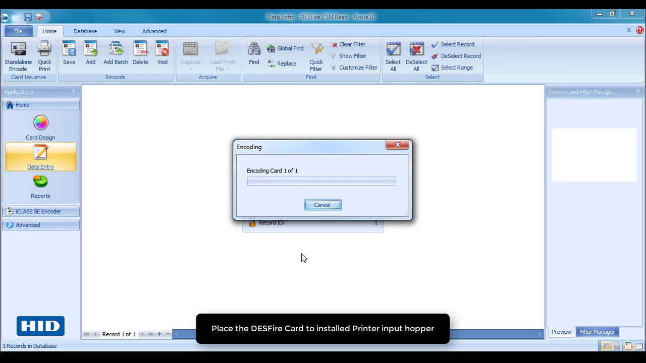 Asure ID 7 How to read DESFire CSN using OMNKEY 5121 Encoder