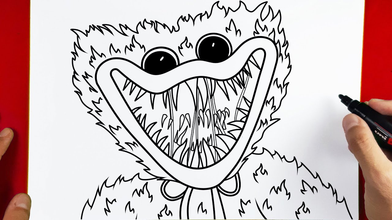 How to Draw HUGGY WUGGY - Poppy Playtime