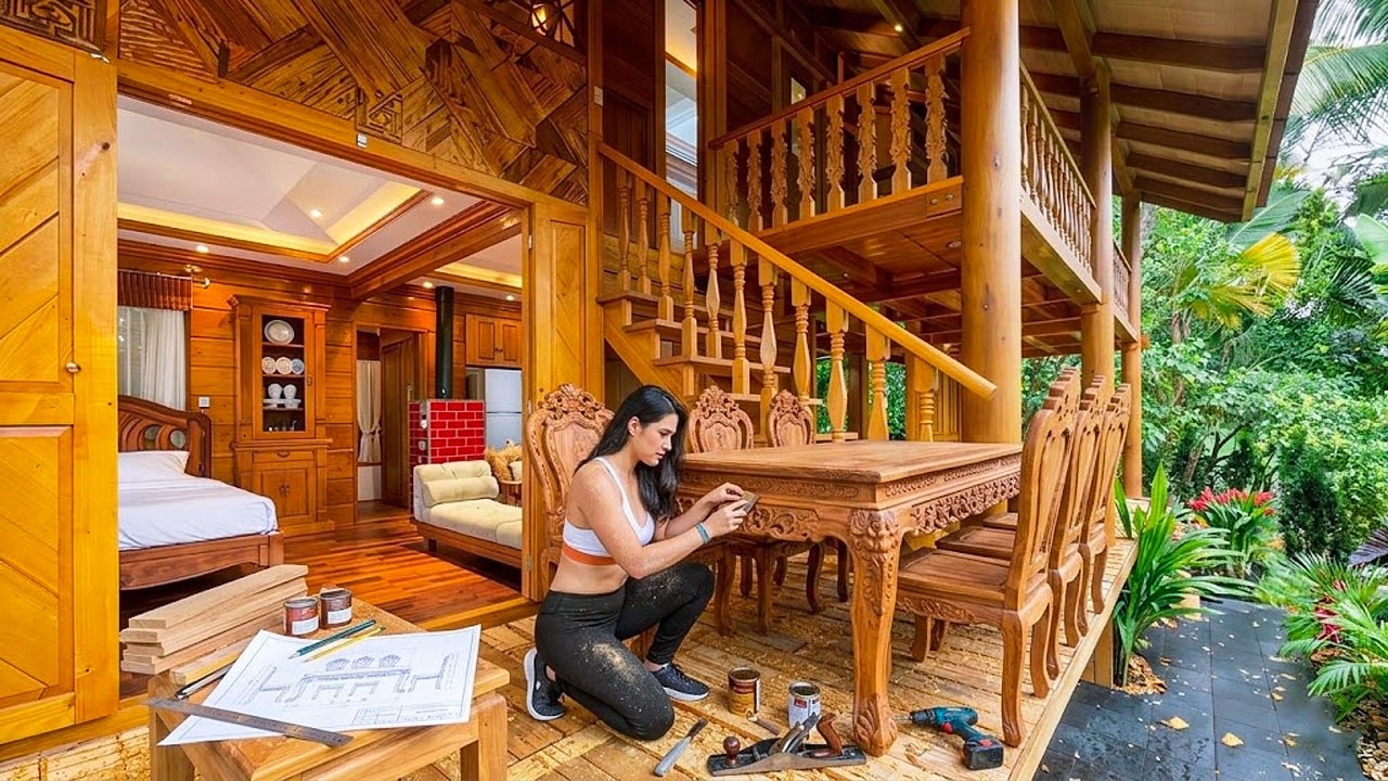 Building a Dream Home Furniture Set by Hand | Amazing Rustic Farm Life Skills