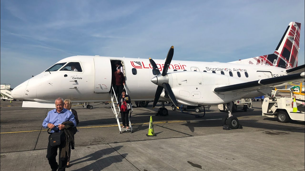 Inaugural landing at Dublin | Loganair op by NyxAir Saab 340 ES-NSD (HD)