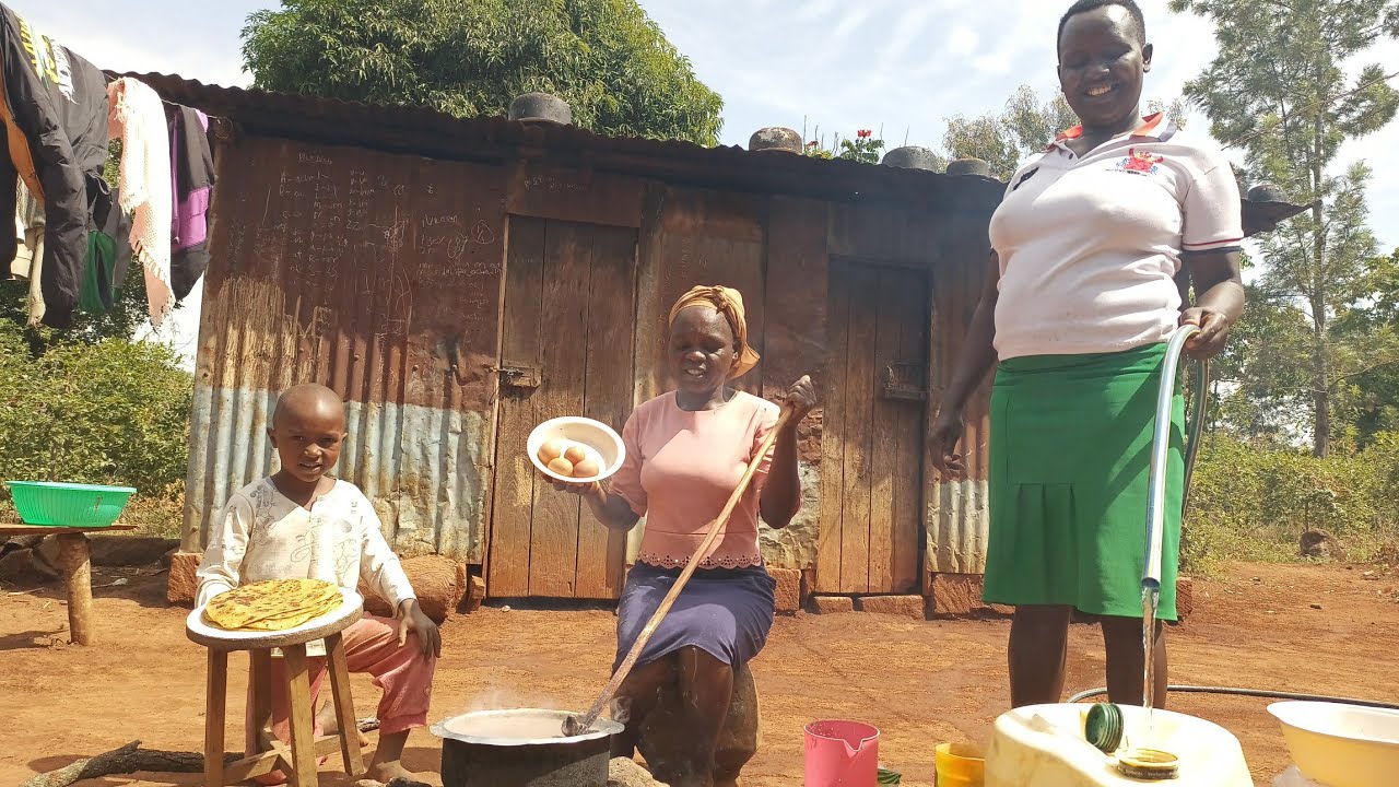 African Village life and Cooking, morning routine and Cooking egg🥚 carrot 🥕 bread and porridge