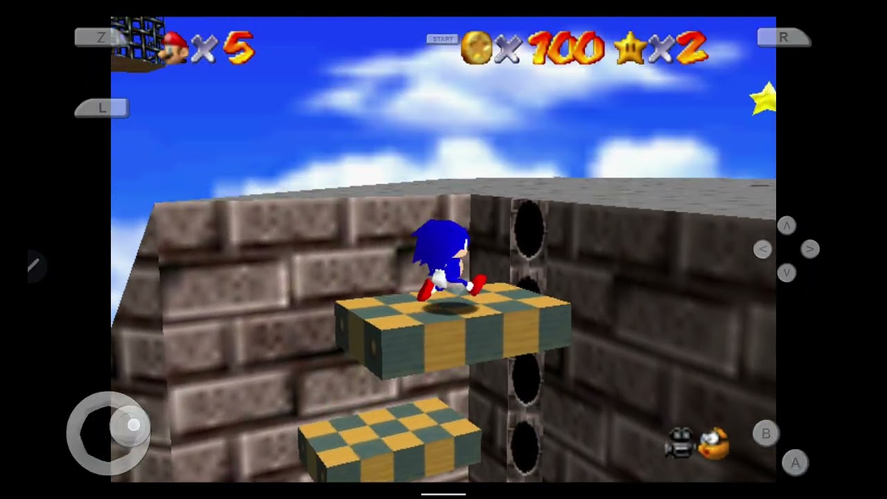 Jogando Sonic no Mario 64!!!!!!
