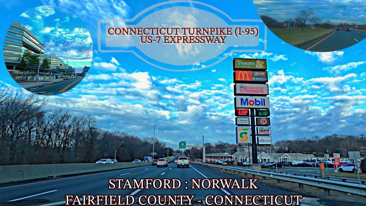 Connecticut Turnpike [I-95] | US-7 Expressway | Stamford - Norwalk | Connecticut 4K [New England]