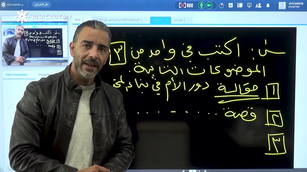 التعبير عربي مهارات اتصال مع الاستاذ علي العقرباوي
