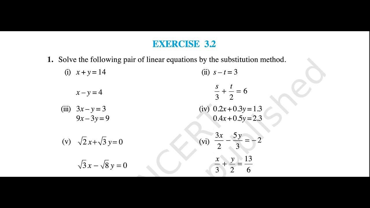 Class - 10th, Ex - 3.2, Q1 to Q3 Intro to Pair of Linear Eq in Two Variables || New NCERT || CBSE