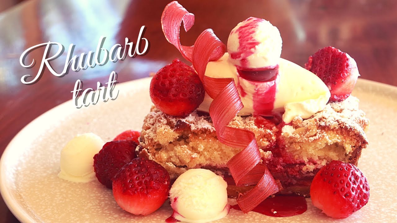 #Rhubarbtart Rhubarb frangipane tart dessert recipe