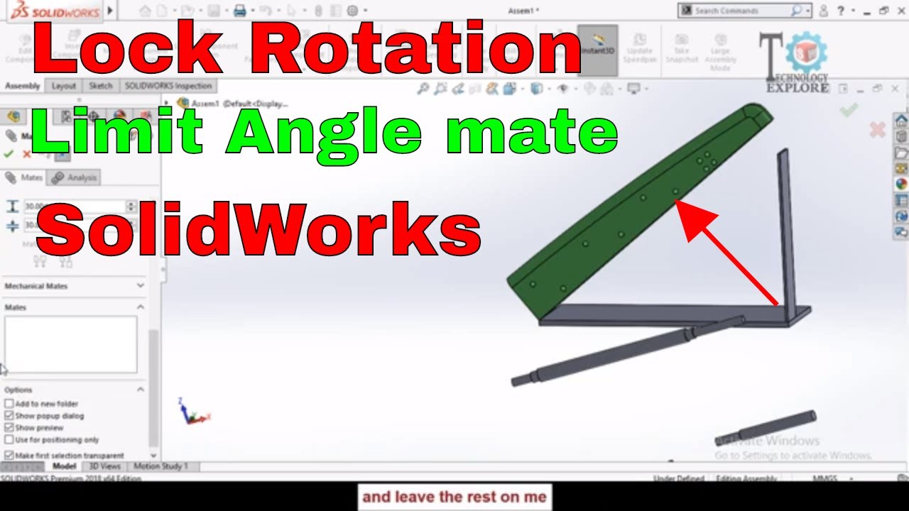 What is Limit Angle Mate in SolidWorks and how to apply limit angle mate
