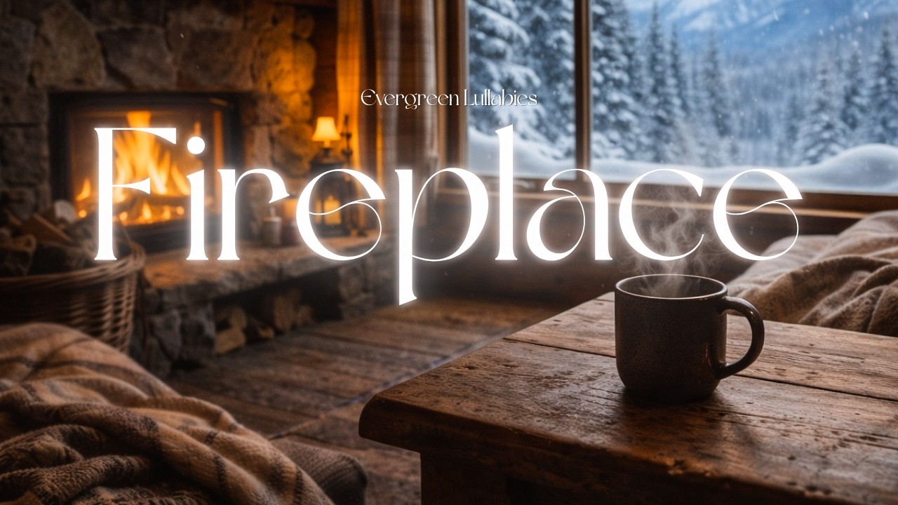 Cozy Snow Cabin Fireplace | Winter Evening Ambience for Sleep & Focus (LIVE)