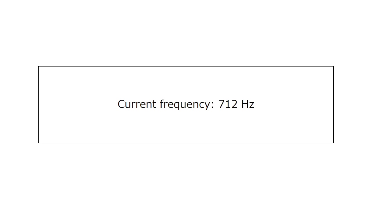 Sound frequency from 0 Hz to 30,000 Hz