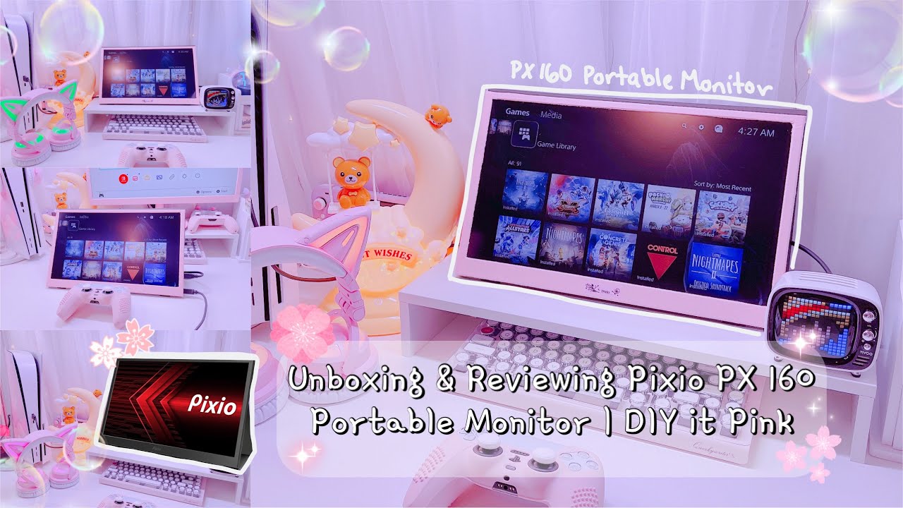 Unboxing & Reviewing Pixio PX160 Portable Monitor | DIY it Pink ✨💕