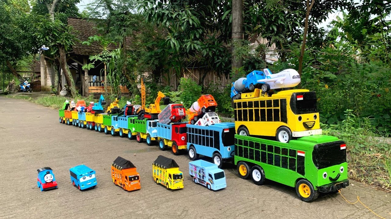 WADIDAW !! Mobil Truk Tronton Panjang Bongkar Mainan Mobil Mobilan Truk Molen, Truk Tangki,Excavator