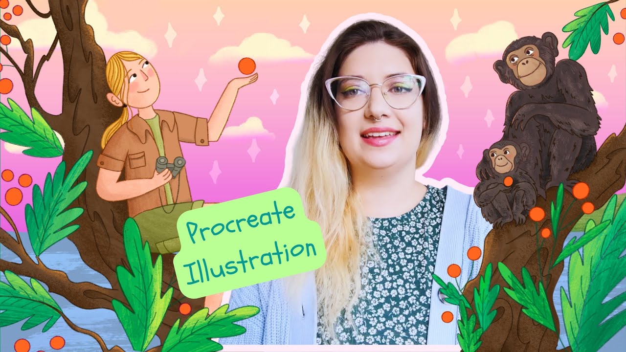 Illustrating a Tribute to Jane Goodall 🐒 (& Peaceful Nature Vlog) 🦋 🍃