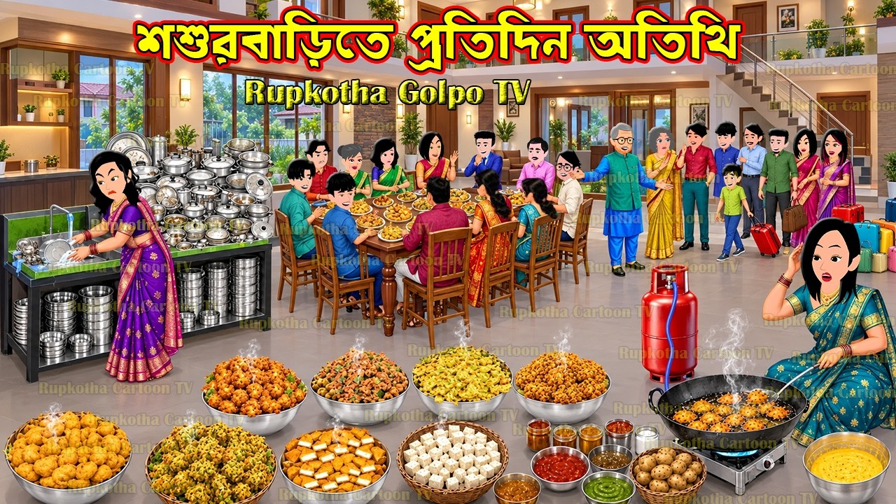 শশুরবাড়িতে প্রতিদিন অতিথি Shosurbarite Protidin Atithi | Cartoon Bangla Cartoon | Rupkotha Golpo TV