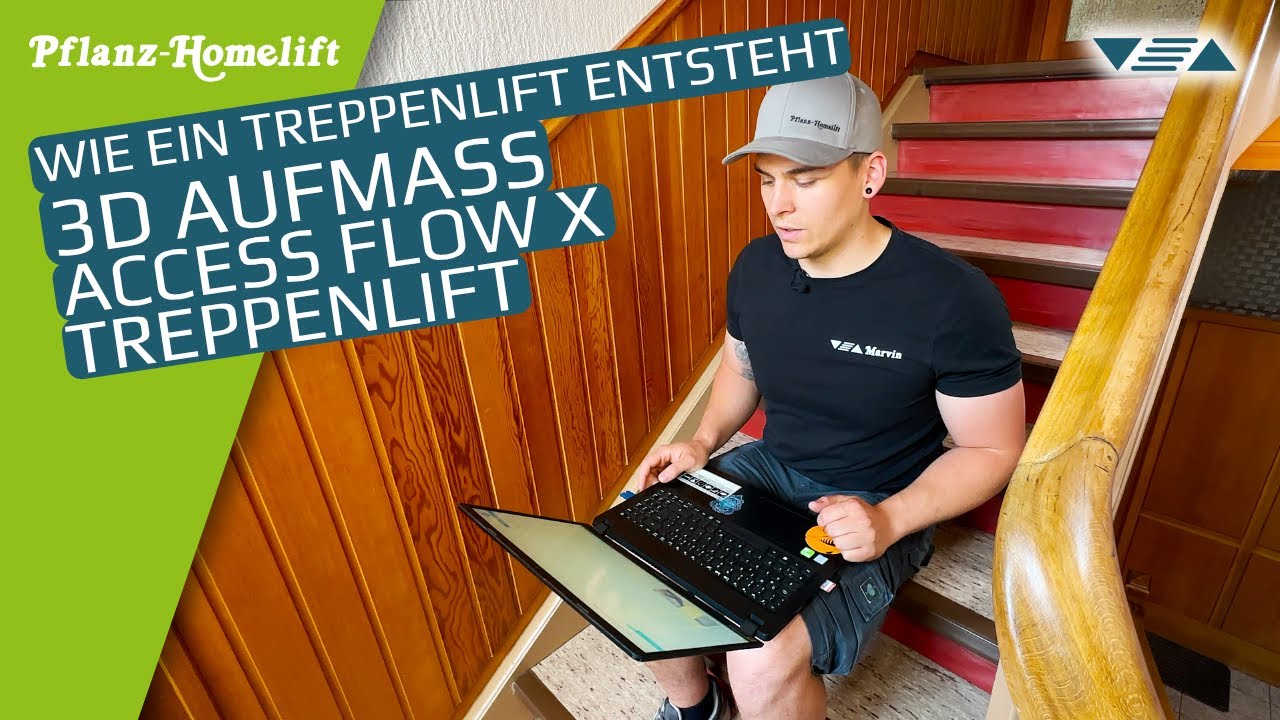 Treppenlift Aufmaß für ACCESS Flow X  ▽△ So vermessen wir eine kurvige Treppe mit 3D-System