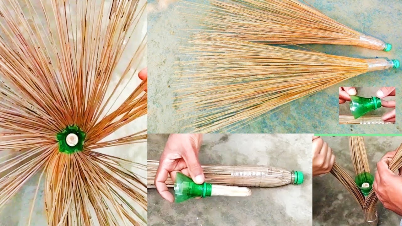 বোতল কেটে খুঁটি দিয়ে ফুলের মতো ঝাড়ু তৈরি করুন।এই ঝাড়ু অনেক হালকা ব্যবহার করতে আমার।ঝাড়ু/jharu
