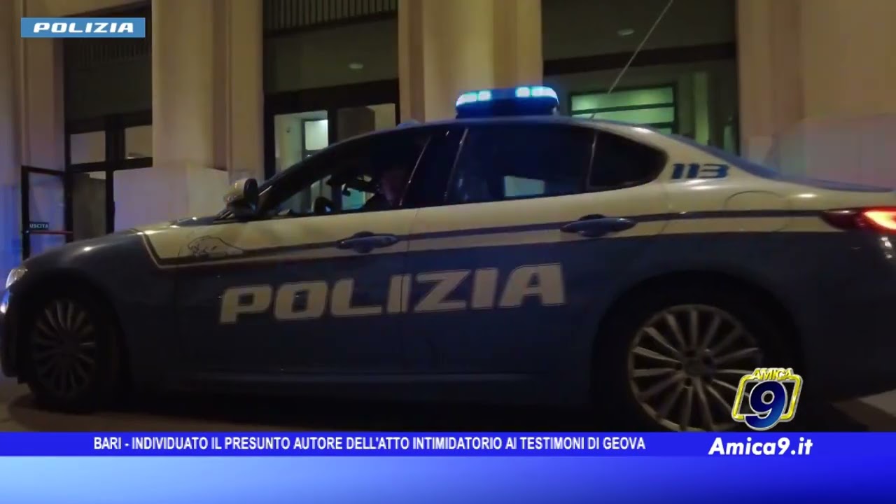 Bari, individuato il presunto autore dell'atto intimidatorio ai Testimoni di Geova