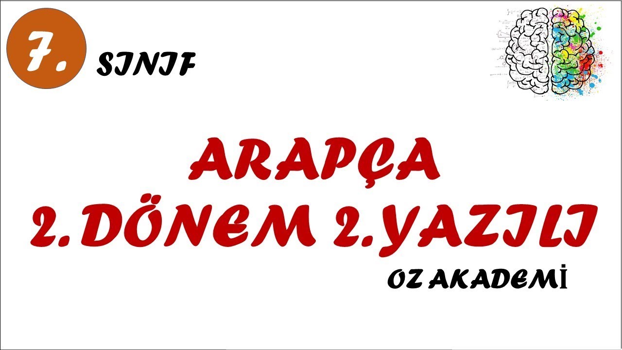7.Sınıf Arapça 2.Dönem 2.Yazılı Soruları