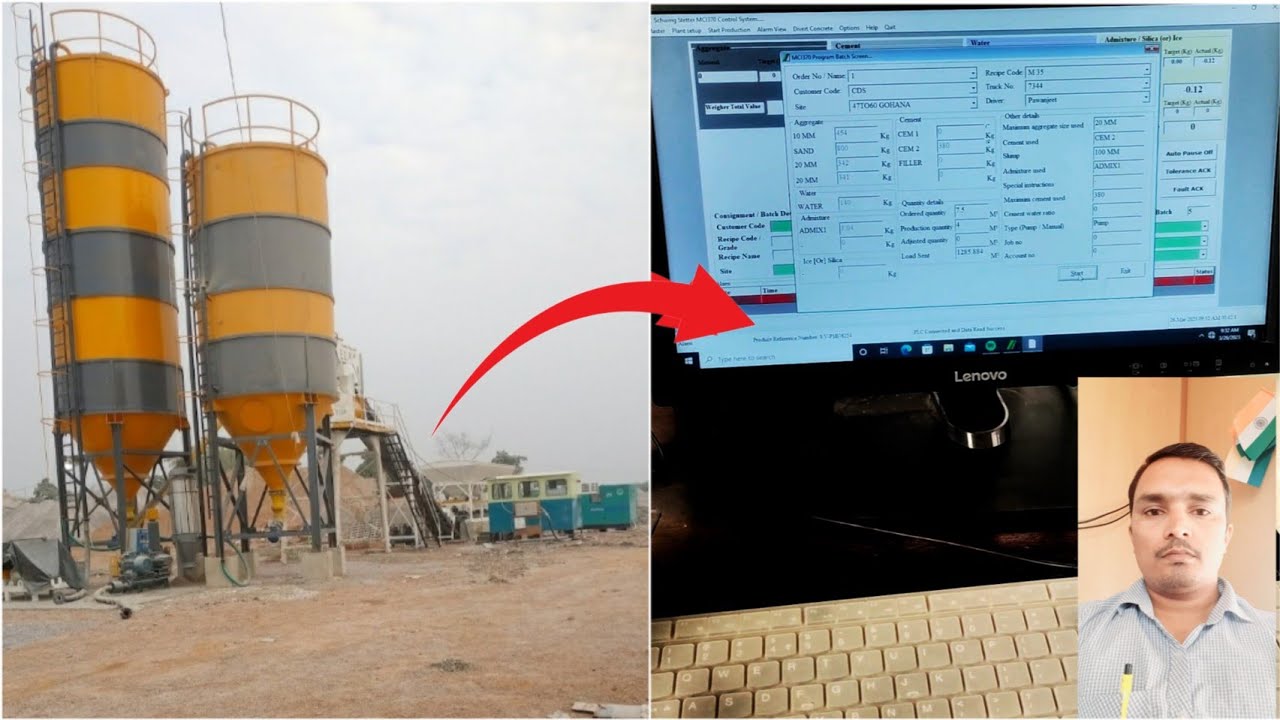 Batching plant mci370 software full setting recipe || new plant kaise chalaye order @sunilcdsplant