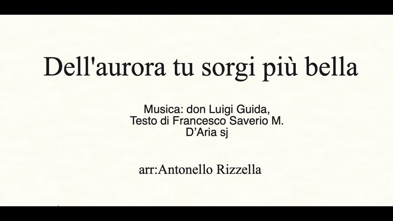 DELL' AURORA TU SORGI PIU' BELLA - Guida/arr.Rizzella - Tutorial apprendimento corale - BASSO