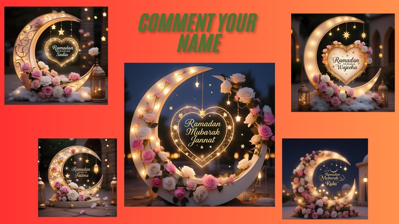 🌙✨ Beautiful Ramadan Mubarak Name DP | Personalized Ramadan Name DP 2025 🌸 Comment your name