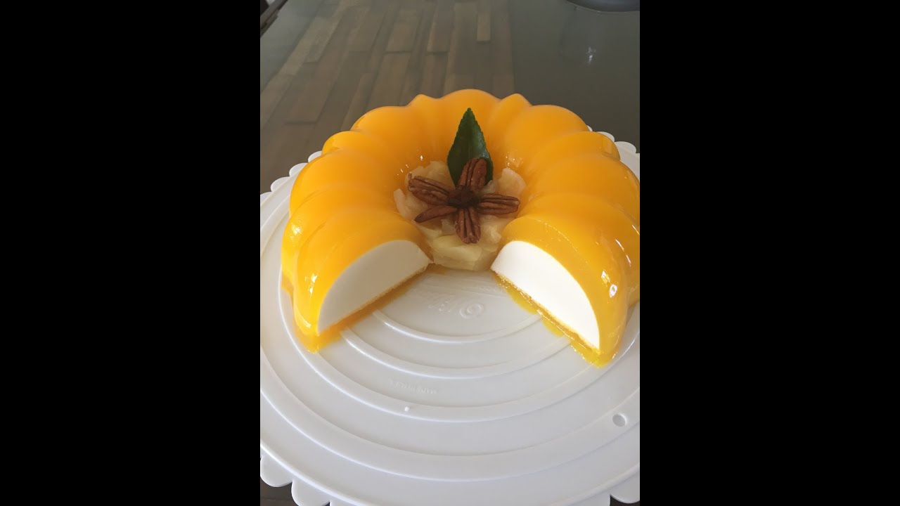 Flotatina gelatina de queso crema con mango