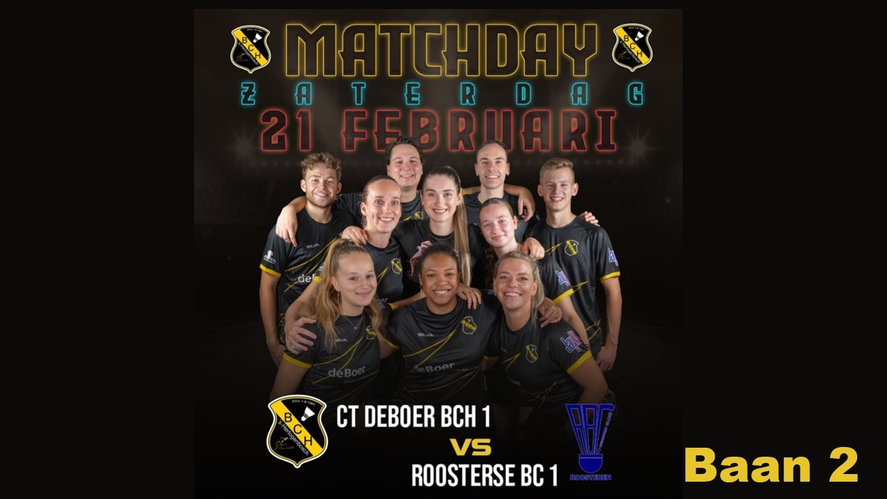 Eredivisie ct DeBoer BCH vs Roosterse BC - Baan 2
