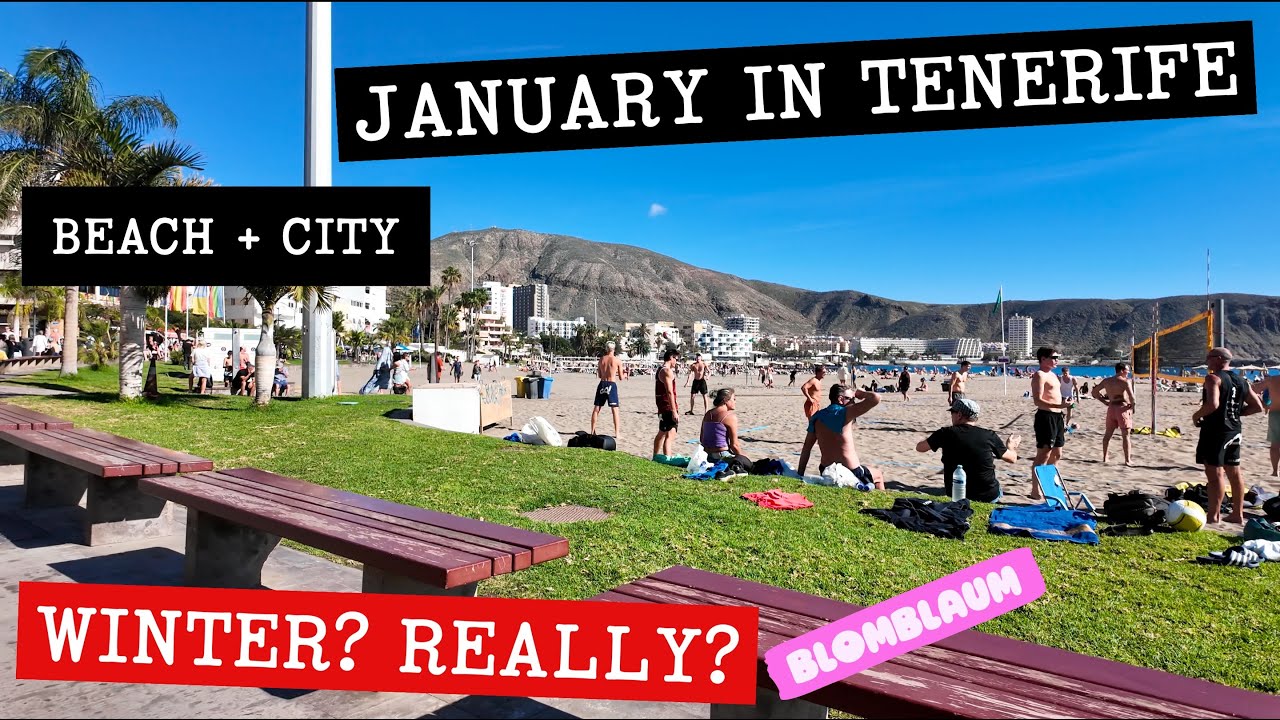 Los Cristianos Walk January Sun, Beach Life, Graffiti & Seafront Vibes in Tenerife South