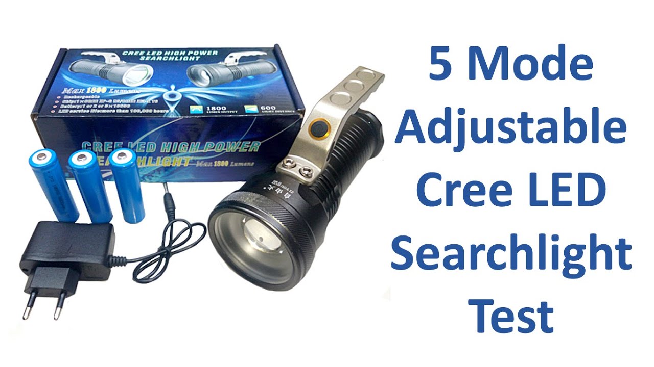 5 Mode Focusing Cree Led High Power Searchlight Test