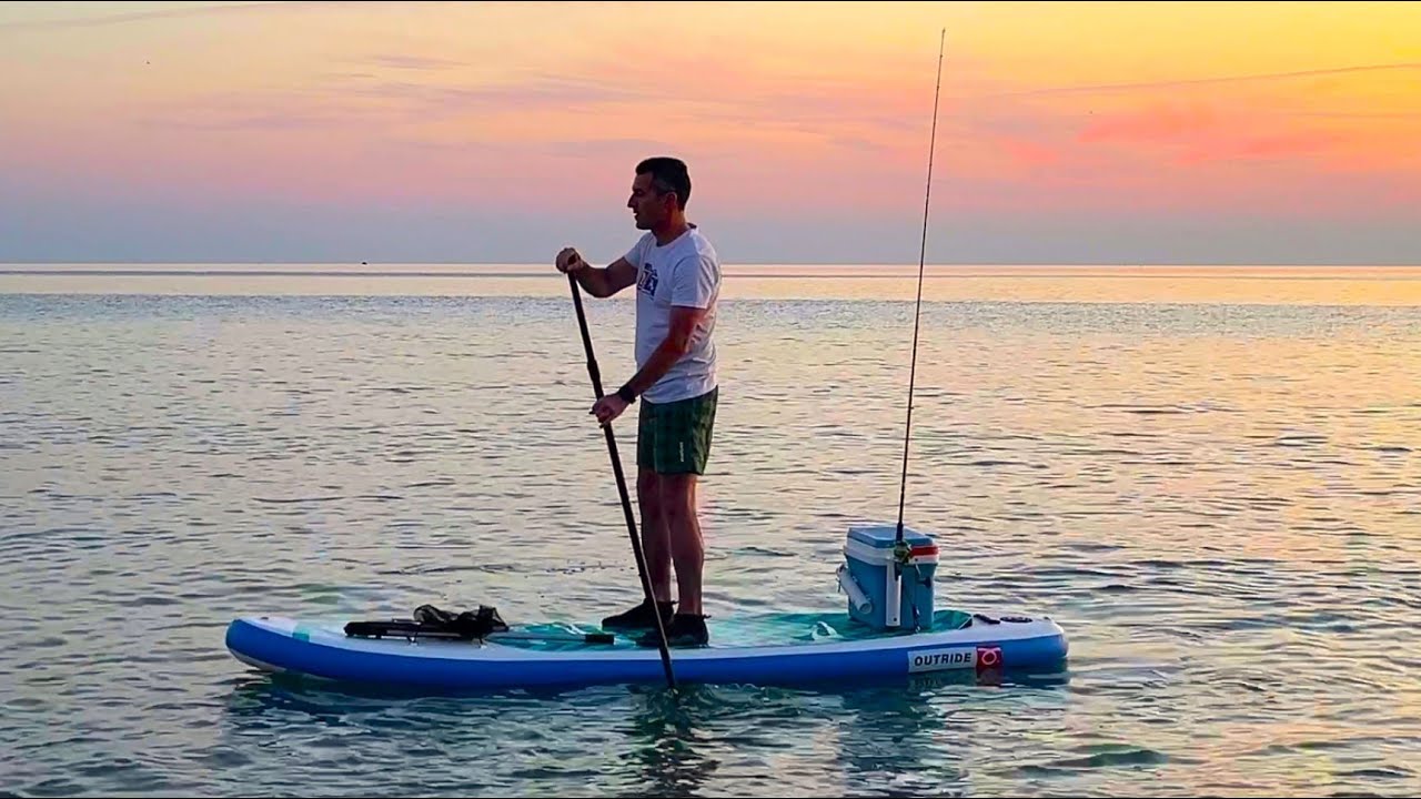 Pesca dal SUP prima uscita al tramonto - First sunset SUP fishing