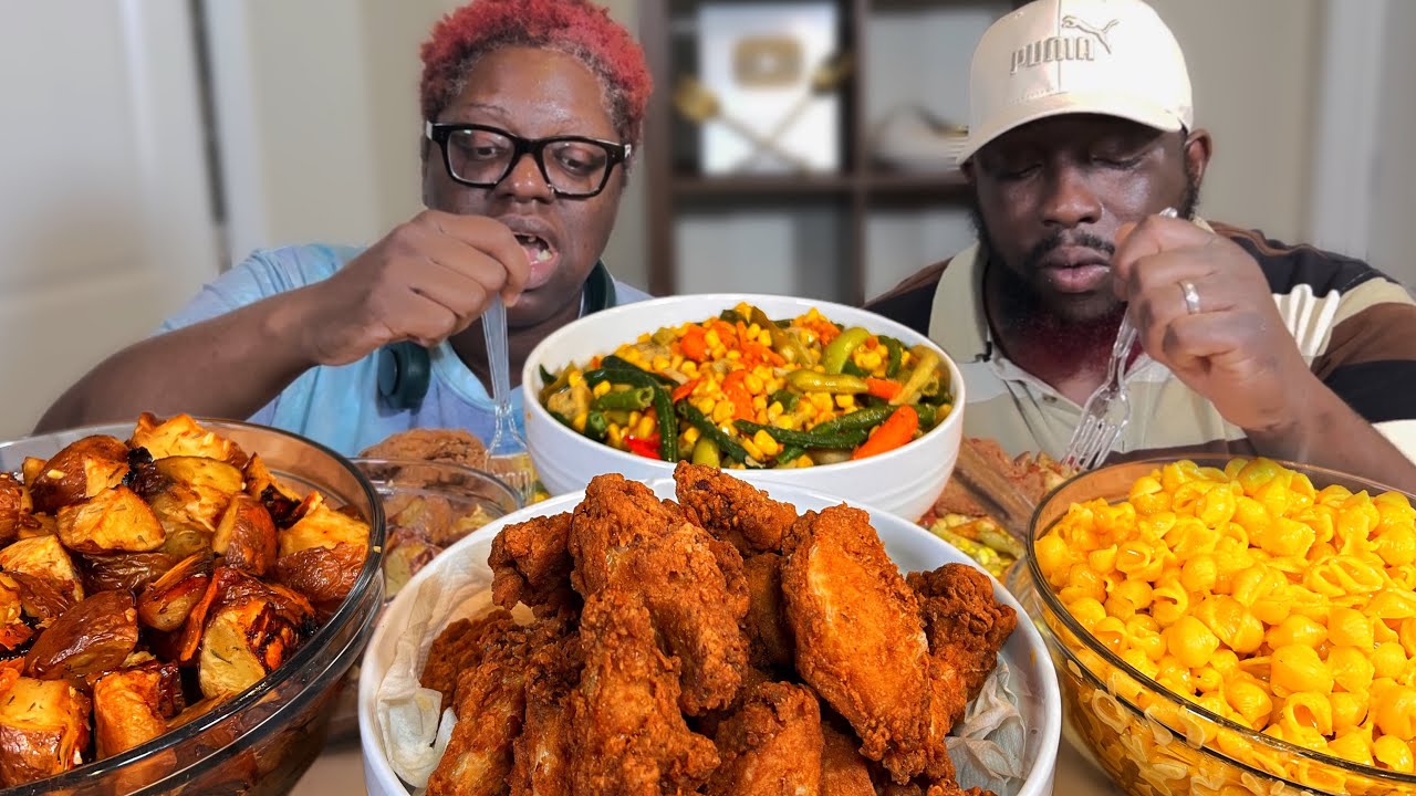 WHEN THE BABY IS SLEEP WE EAT EAT!| FRIED CHICKEN| POTATOES| MUKBANG EATING SHOW!
