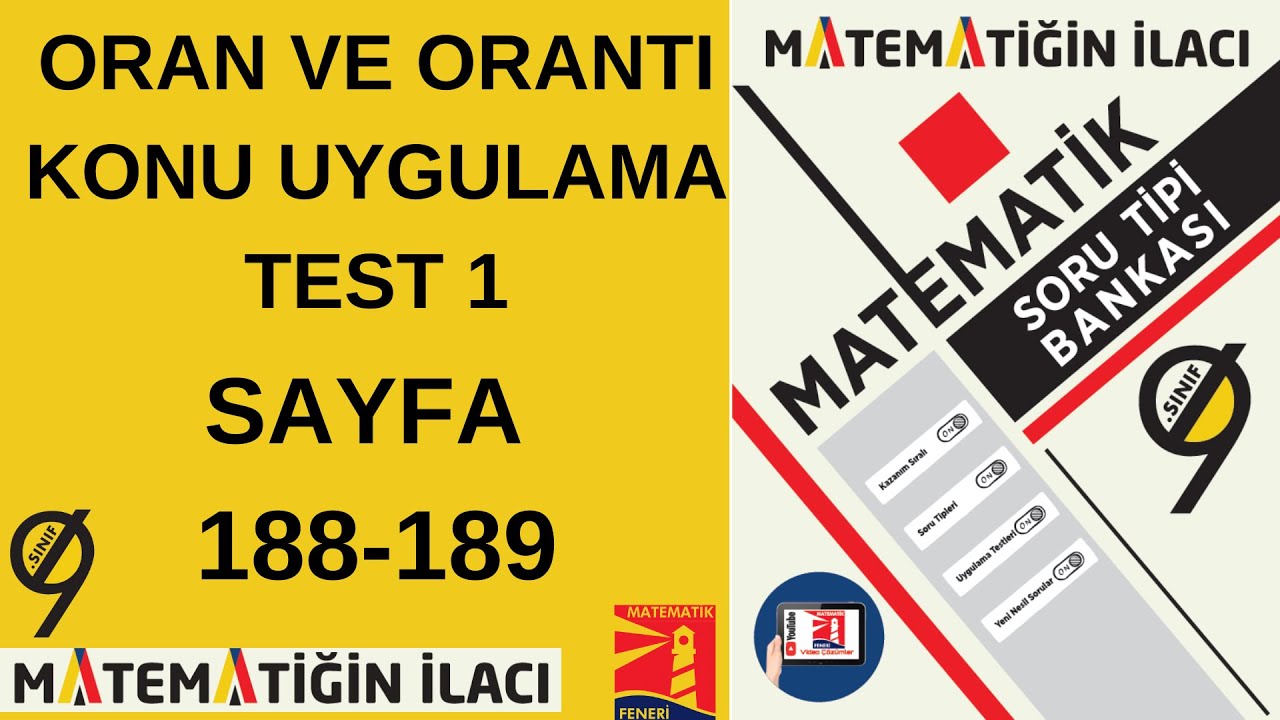 ACİL YAYINLARI 9. SINIF MATEMATİĞİN İLACI SORU TİPİ BANKASI(Oran ve Orantı Konu Uygulama Test 1)