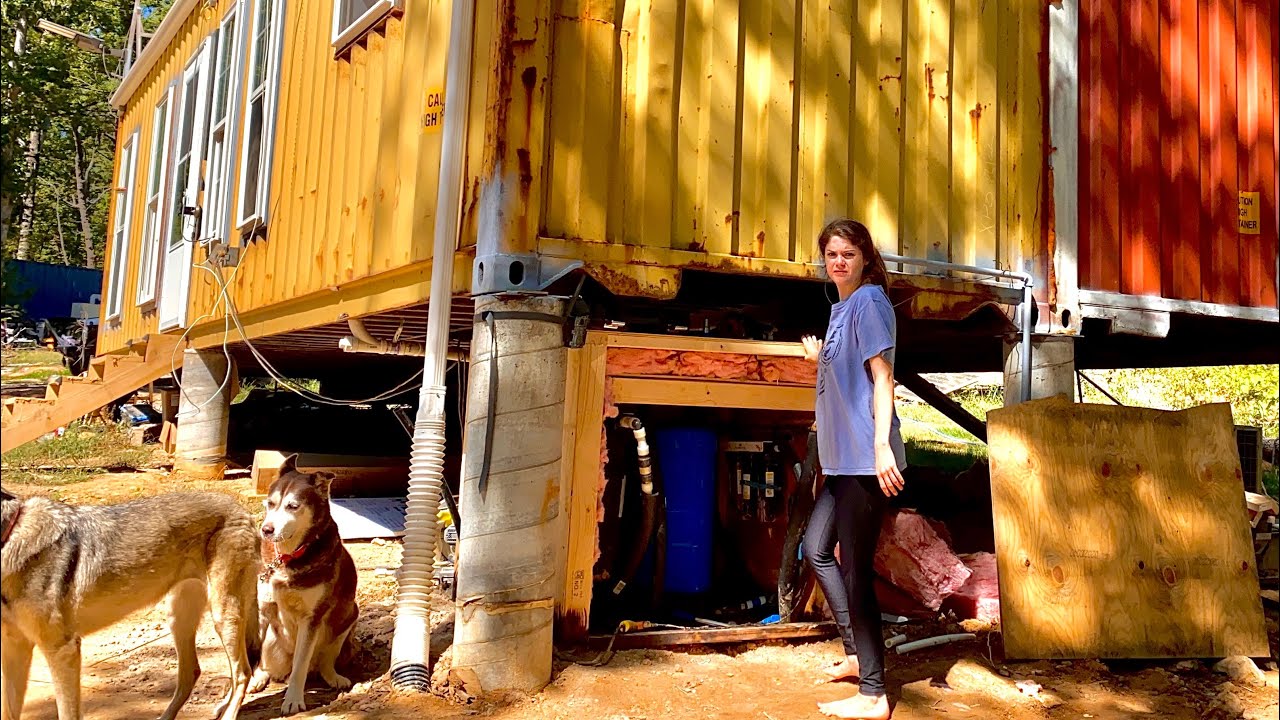 Pump House For OUR CONTAINER HOME I Shipping Container Home |EP:67 | FALL is HERE and she's COLD