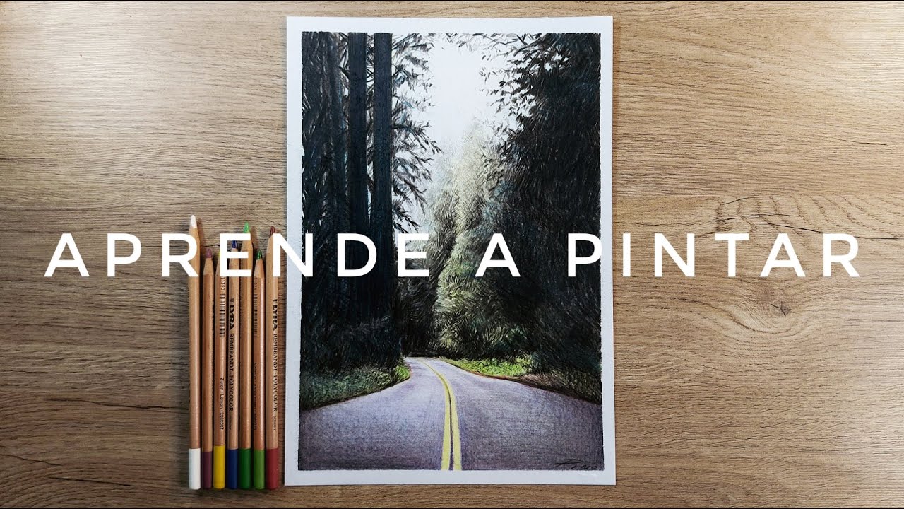 Cómo PINTAR un PAISAJE REALISTA con LÁPICES de COLORES?
